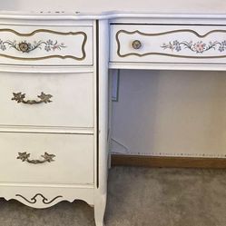 Vintage White Floral Desk