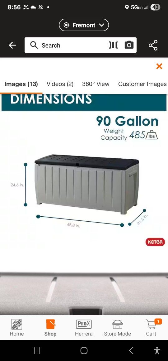 90 Gallon Plastic Container
