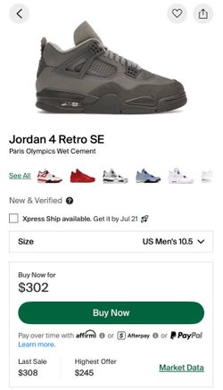 Jordan 4 Wet cements