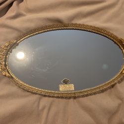 24K Gold Plated Vanity Tray & Wall Mirror ( guaranteed not to tarnish)