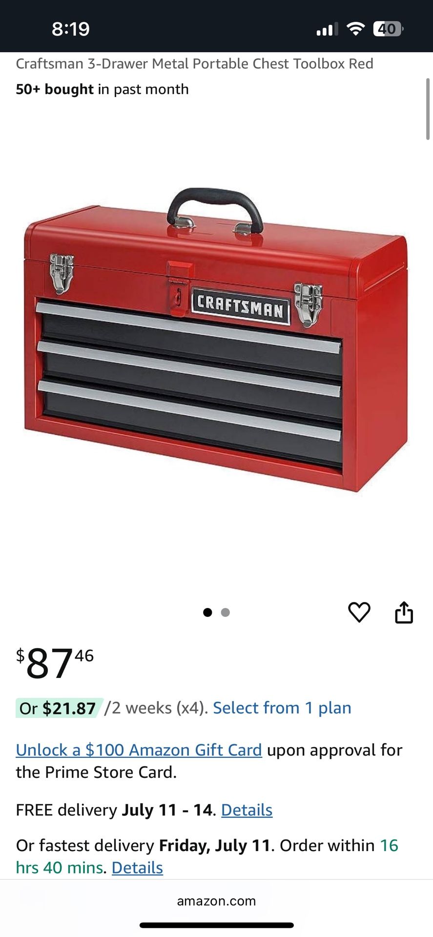Craftsman Red Toolbox