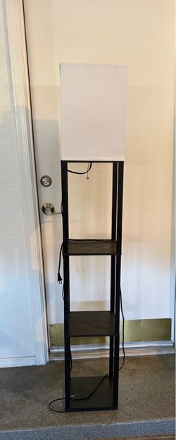 Floor Lamp with Built-In Shelves