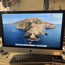 iMac 27-inch late 2012 I7 @ 3.4Ghz 16GB RAM  1TB  Sata Disk  macOs Catalina Version  10.15.7 Small crack on the left side (see pic)