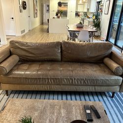 Leather 3 Seat Modern Sofa 