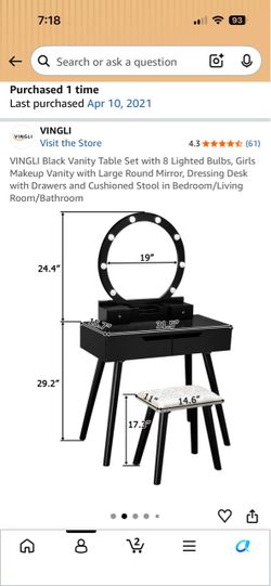 $100 black vanity
