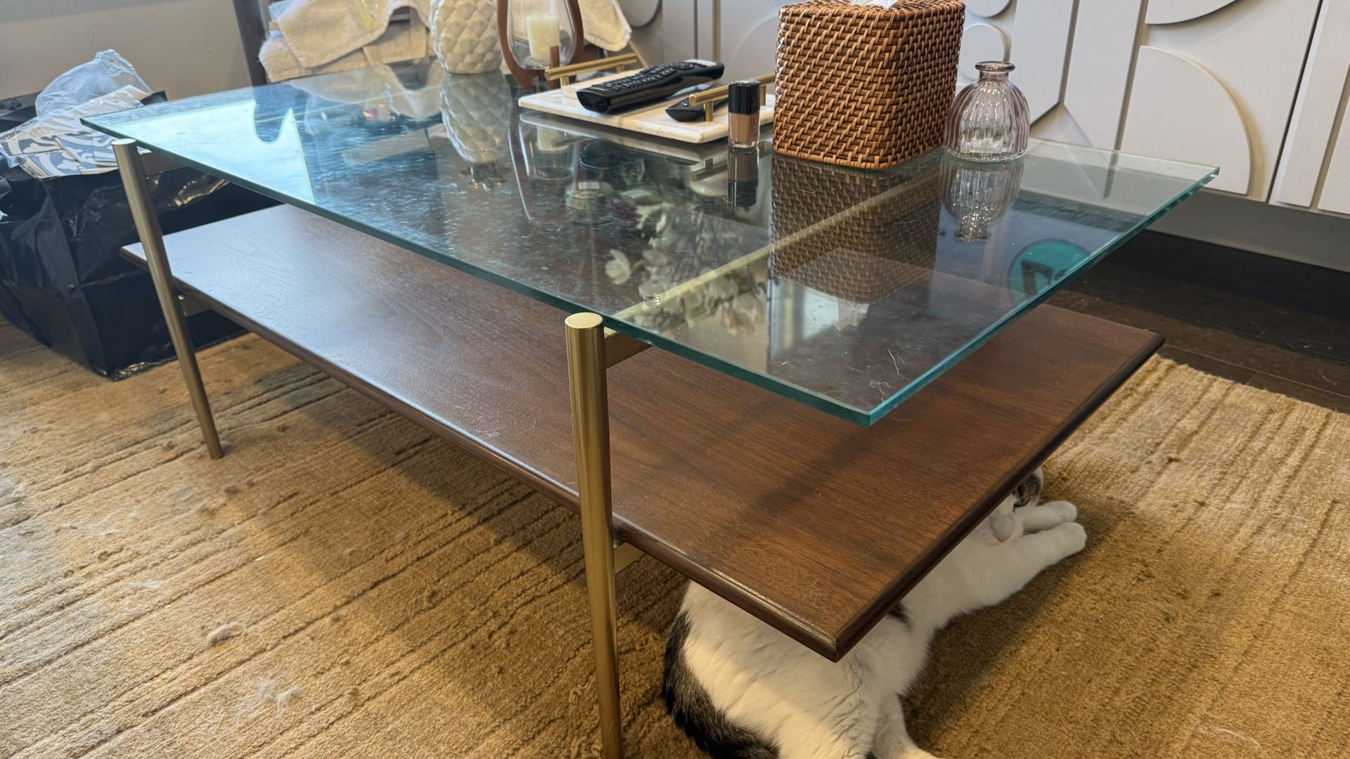 westelm coffee table 46“ mid-century