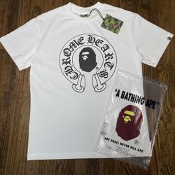 Medium White Chrome Hearts X BAPE T-Shirt