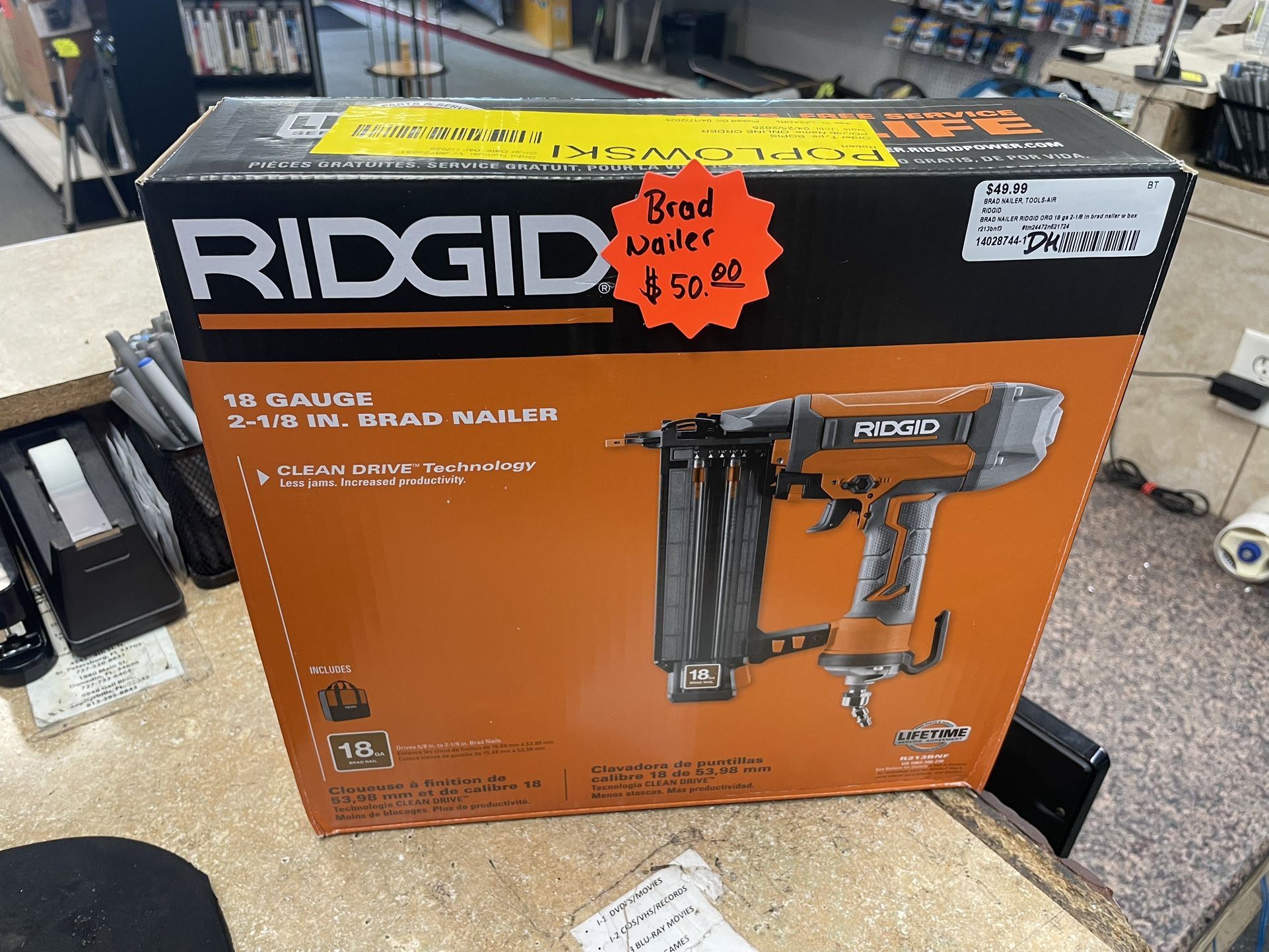 Ridgid Brad Nailer 18 Ga 2-1/8in