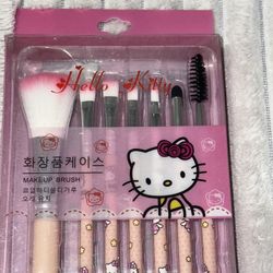 Hello Kitty 7pc Makeup Brush Kit Brand new pink 