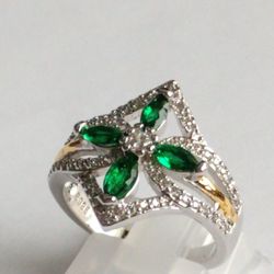 Green Emerald CZ Ring 6