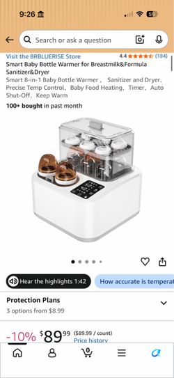 Bottle warmer sterilizer