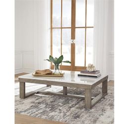 Ashley Loyaska Coffee Table in Grayish Brown and Ivory