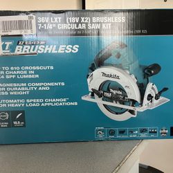 Makita New 36v 7-1/4” Circular Saw Kit With 2 Batteries And Double Rapid Charger Nevér Used 