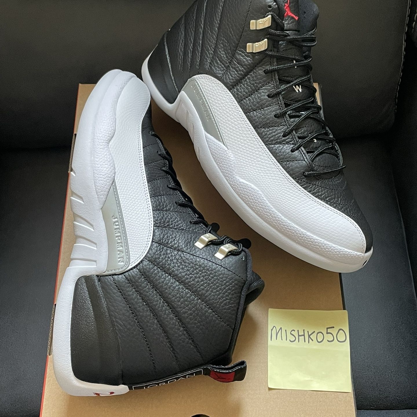 Air Jordan Retro 12 Playoffs Men’s Size 13 Reverse Taxi Black White Nike  High OG 1 Dunk Low Bred UNC 6 Off-White Supreme Panda for Sale in Vernon