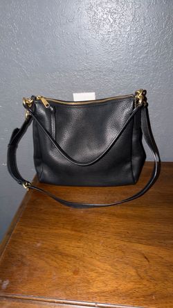 Coach bag leather tote large color blue dark
