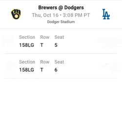 Dodger Tickets Game 3