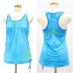 Athleta Aqua Drawstring Waist W/Built In Bra Top