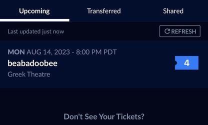 Beabadoobee August 14 Section AR row Q