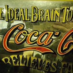 Vintage 1970s COCA-COLA Mirroe In A Wooden Frame