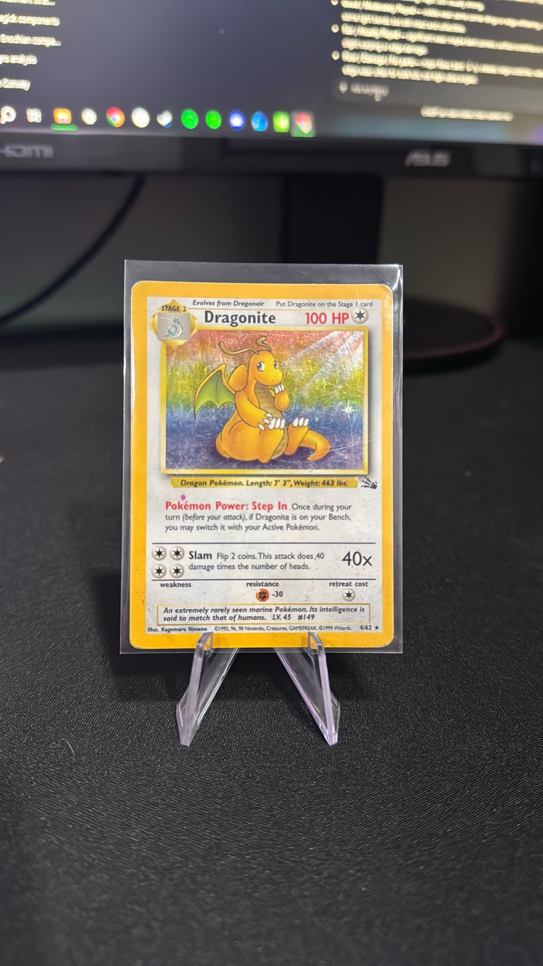 Dragonite #4 Pokemon Fossil Heavily Played