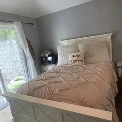 Full white Bed And Dresser