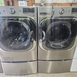 Lg Washer And Dryer Set Electric Jumbo Extra Large Capacity 30day Warranty 5.5.5 Dryer 9.5 Cu 