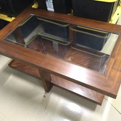 Glass Top Wood Coffee Table & End Table set -$65