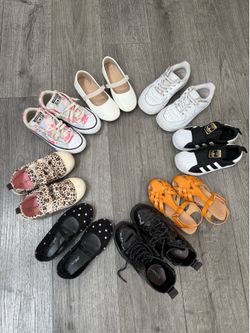 Bundle of size 12 toddler girl shoes (8 pairs total)