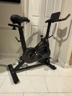 Stationary Bike for Home Cardio with App Compatible, 300LB Weight Capacity Indoor Cycling Bike with Comfortable Seat & Digital Display $85