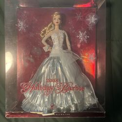 2007 HOLIDAY BARBIE Collector Doll Red Santa Dress Mattel 