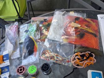 Fly Tying Materials Lot – Feathers, Thread & More