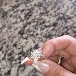 Sterling Silver Diamond Setting Stamped Ring 