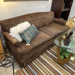 FINAL SALE Brown Tufted Vintage Velvet Couch YNKGGU