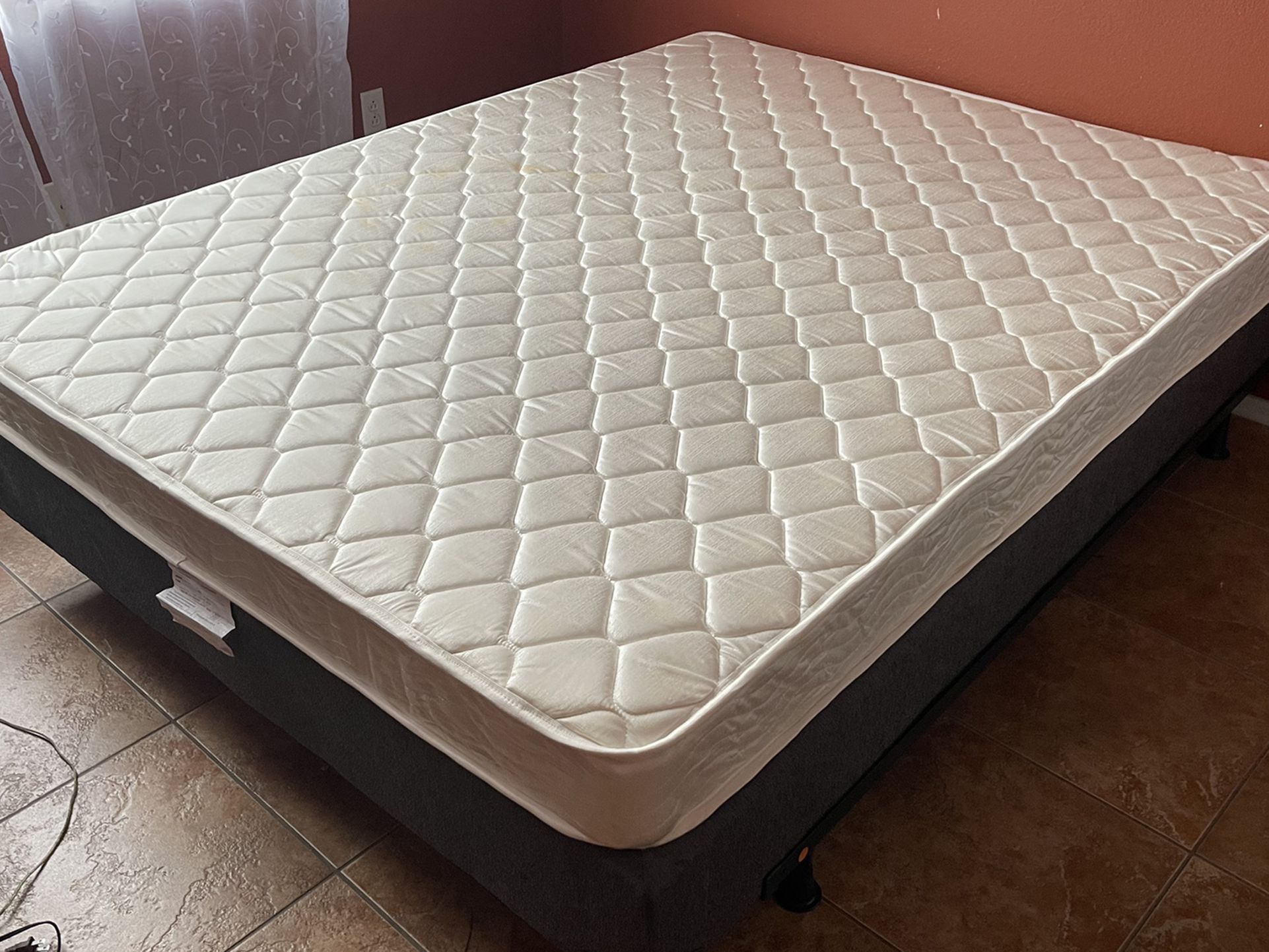 Queen Bed Frame, Base, Mattress Included