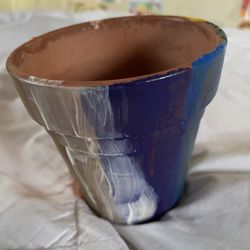 Hand Painted Terracotta Pot