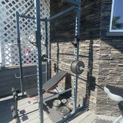 Bench Press And Squat Rack + Workout Bike