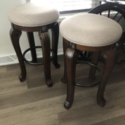 2 BROWN BAR STOOLS