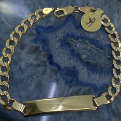 $1750 Yellow Gold Cuban ID Link Bracelet