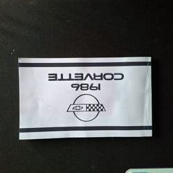 Owners manual 1986 corvette