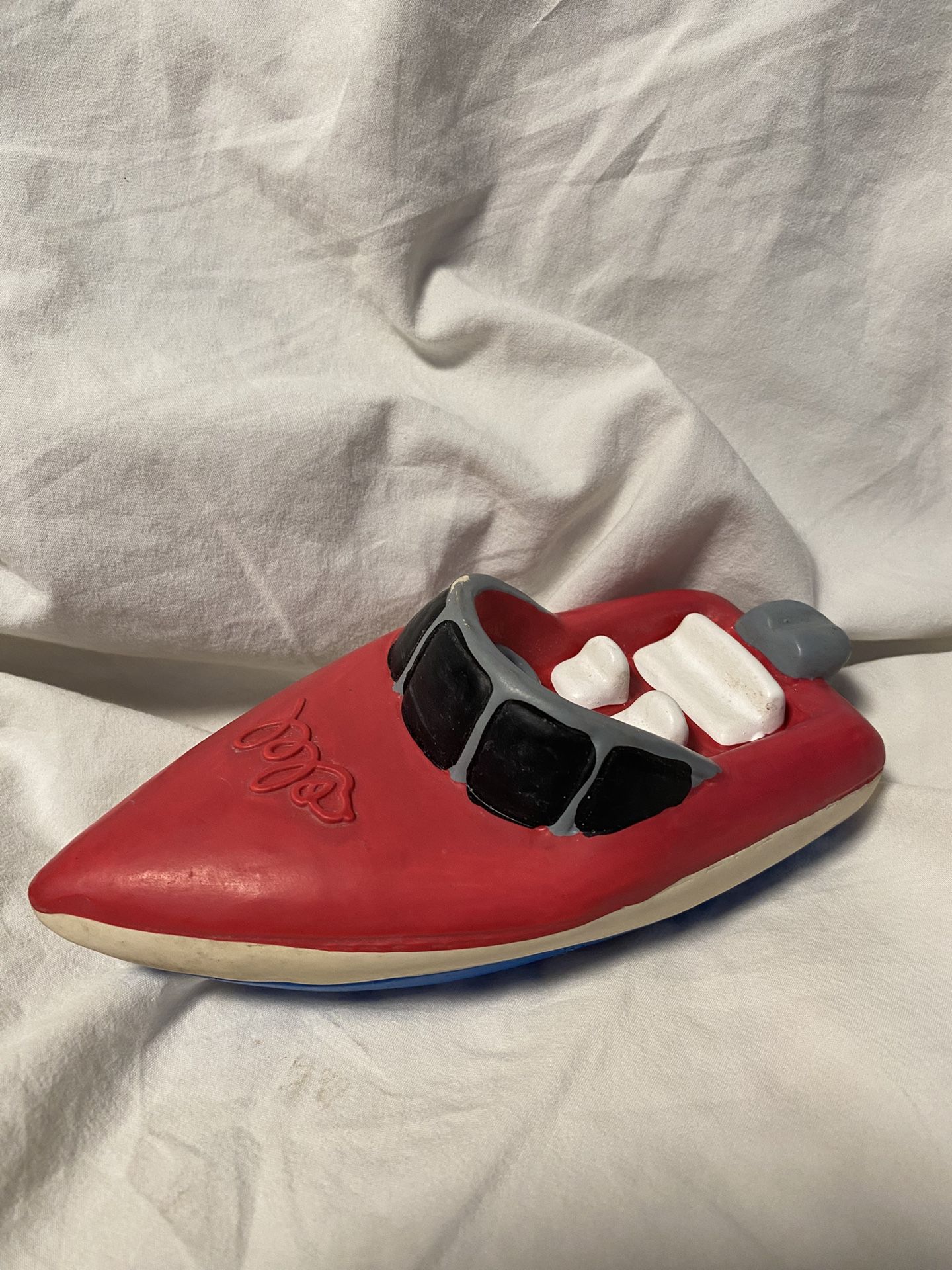 Red Speedboat Dog Squeaky Toy Durable Fun Play For Dogs Cool Dog Toy