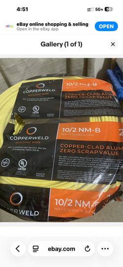 10/2 MN-B copper clad aluminum wire