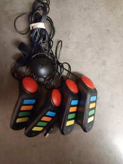 Set of 4 Wired Buzz Quiz Controllers For Sony Playstation 2/3, Untested