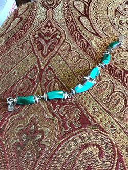 925 Silver And Turquoise Bracelet, Made In Mexico. Unique Design