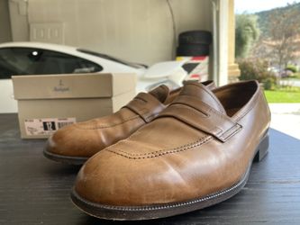 Rockport Size 12 Mens Brown Leather Slip On Dress Shoes