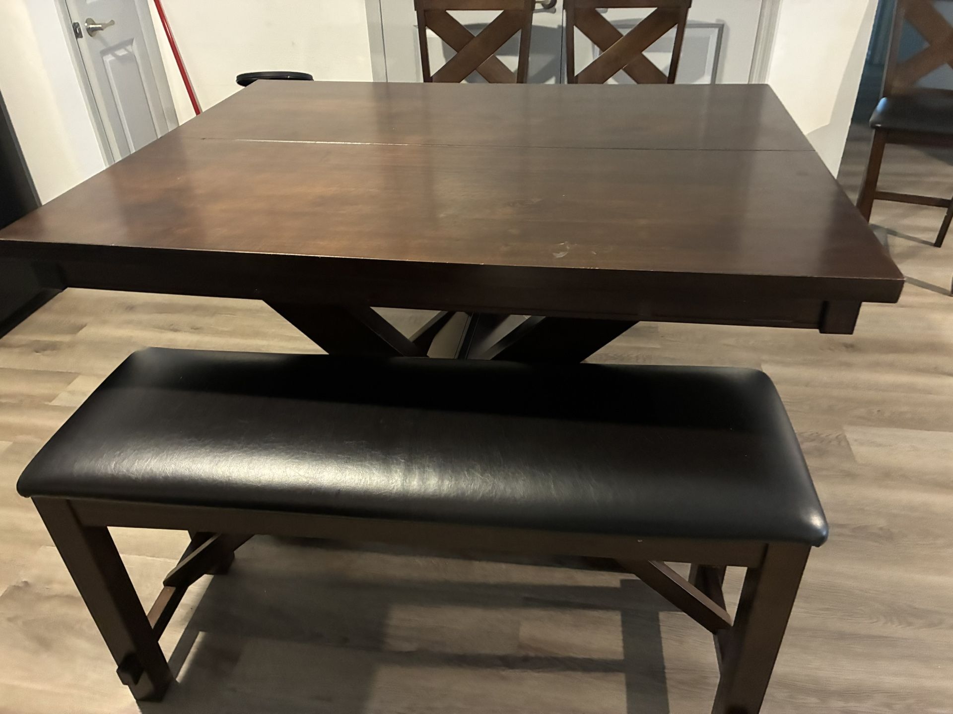 Real Wood Table And Two Chairs