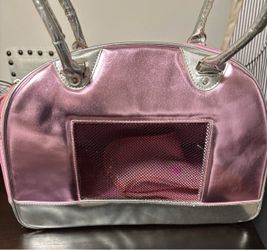 Pink Metallic Pet Carrier Bag