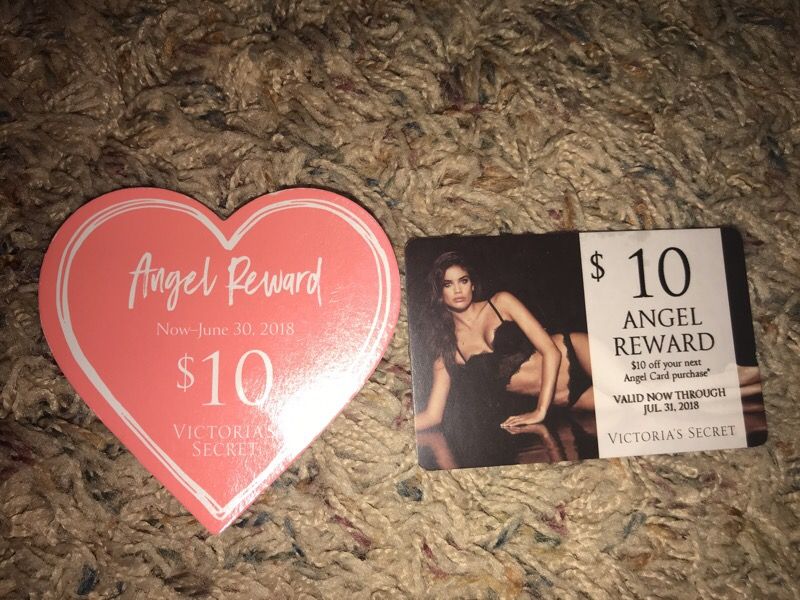 Victoria’s Secret Angel Rewards. U must have a card to use these rewards $20 worth