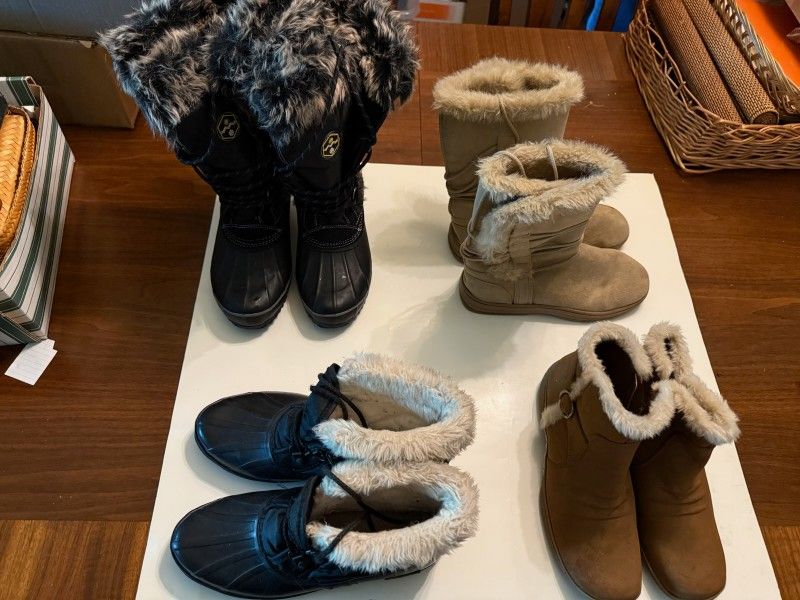 4 pairs Of Boots $8 A Pair