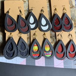 Leather Earrings And Other Custom Made Unique (One Of A Kind) Tandy Or High Quality Leather Items