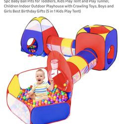 Toddler Playhouse Ball Pit Play Tent and Play Tunnel
